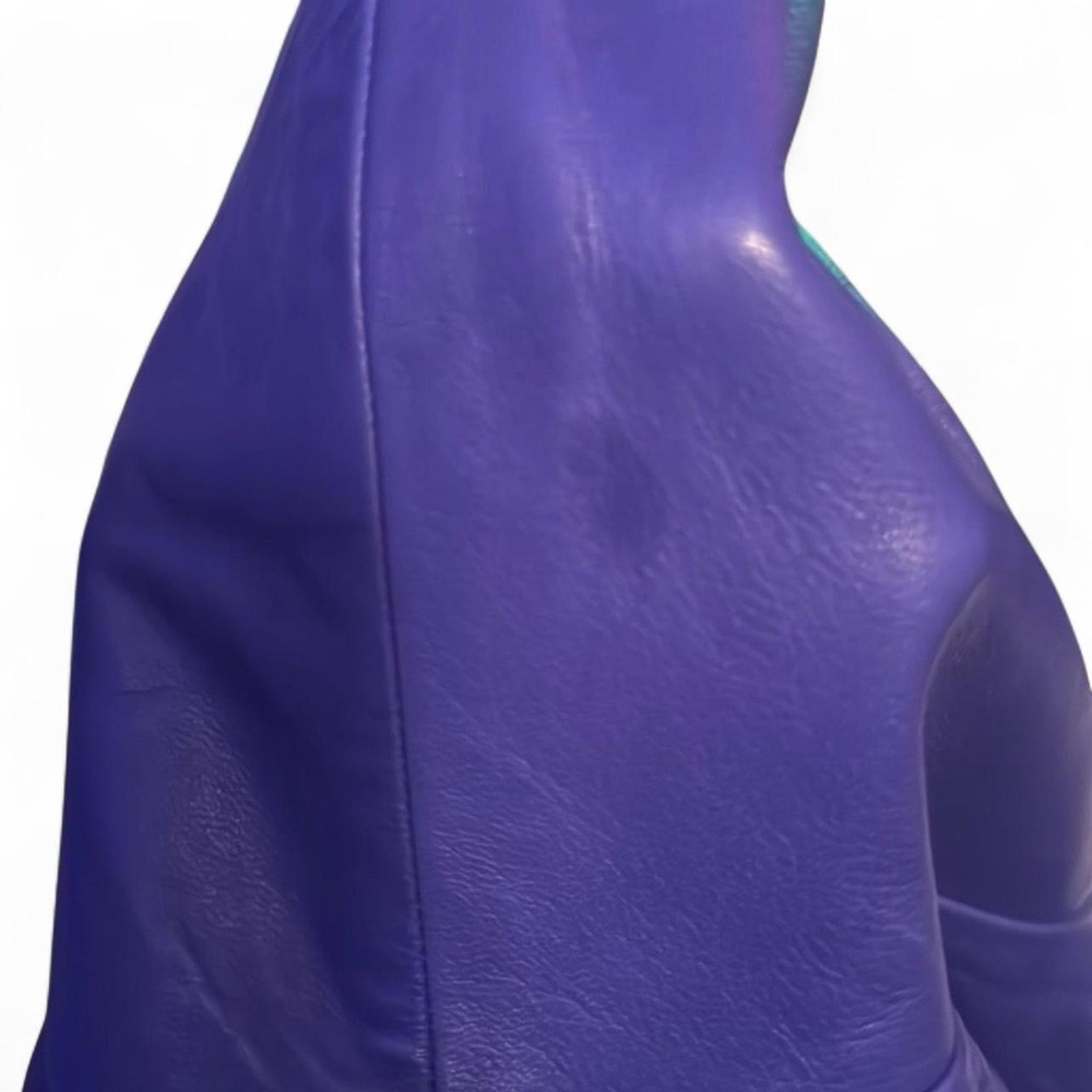 NEW Boulee Hailey Midnight Purple 80s Style Vegan Leather Mini Dress — SMALL - Picture 7 of 8